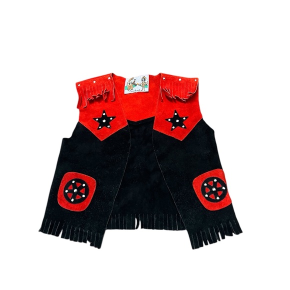 American Vintage Other - Vintage 1950s Suede Leather Kids Vest Western Cowboy